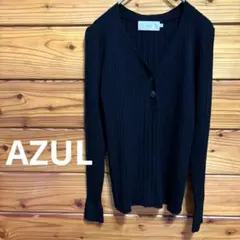 AZUL アズール 長袖カットソー Ｖネックトップス ブラック
