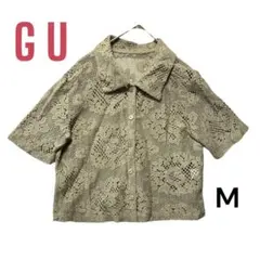 ジーユー　レース編み 半袖シャツ M