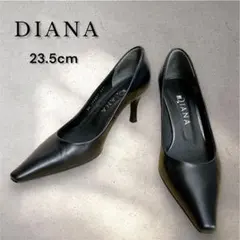 DIANA スクエアトゥ ハイヒール パンプス ブラック 23.5cm