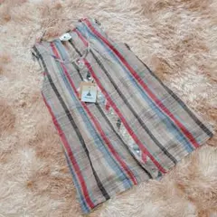 タグ付き✨ niko and…（F）ストライプ ノースリーブブラウス 綿100%