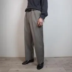 90s DAKS シングルノータックスラックスパンツ グレージュ/VW203のサムネイル