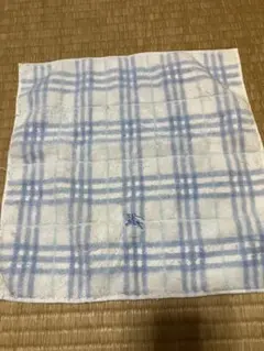 BURBERRY チェック柄タオルハンカチ 水色