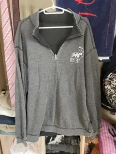 ストリートAbercrombie&Fitch ハーフジップ スウェット グレーのサムネイル