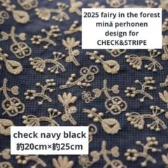 check＆stripe field of flower ネイビー　チェック
