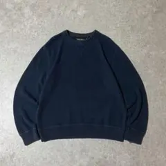 00s エディーバウアー コットンニット クルーネック ネイビー ブルー系 L
