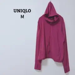 ユニクロ　エアリズムUVカットメッシュパーカー　フルジップ　指穴　ストレッチ　М