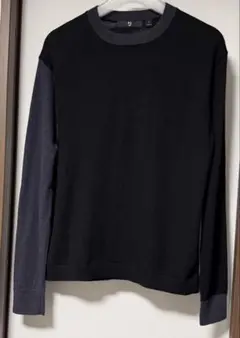 ユニクロ +J カシミヤ100% アシンメトリー クルーネックニット ブラック