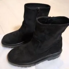 エアかる晴雨兼用ブーツ Lsize （黒スエードショートブーツ ジッパー付き）