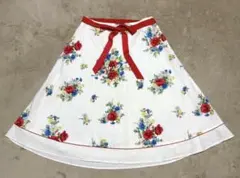 y2k 美品 エムズグレイシー フラワープリント フレア スカート 花柄 リボン
