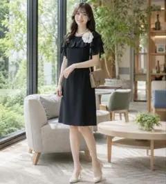 東京ソワール JUNKO SHIMADA 13号ブラックフォーマルワンピース - メルカリ
