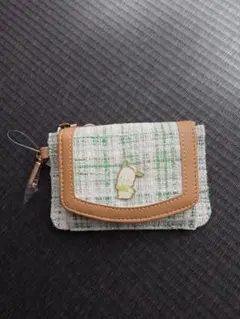 キャラクター付きチェック柄財布