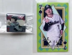 長岡秀樹　ヤクルトスワローズ 2024CREWピンバッジ +グルメカード