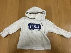 USA グレー フード付きトレーナー