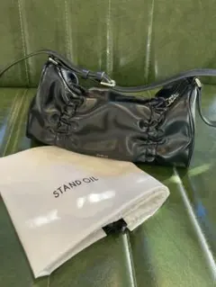 未使用品. Stand oil 黒いレザーショルダーバッグ STAND OIL ブラックショルダーバッグ 中古・古着通販】STAND OIL