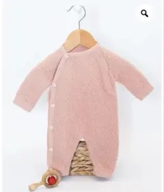 La manufacture de layette ピンク　ニットロンパース