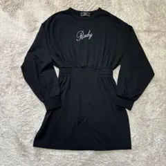 Rady ロゴ ミニワンピース 黒 ウエストマーク S