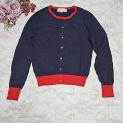 【訳あり格安】ロペピクニック カーディガン M 金ボタン ネイビー 配色