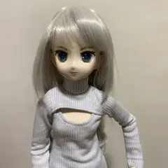 9インチ　ウイッグ　シルバーロング縦ロール