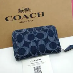極美品】COACH 二つ折り財布 タビー ウォレット シグネチャー デニム