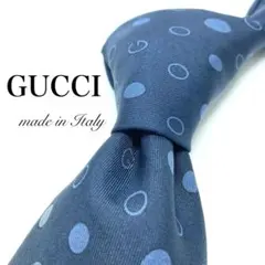 【訳アリ】GUCCI ネクタイ ドット 水玉 G 希少品 ブルー GGGGGGG