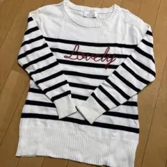 Rady ボーダーニット 長袖 Lovely刺繍
