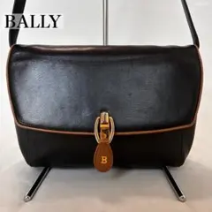 【美品】バリー オールド バリー Bロゴ金具 ショルダーバッグ 斜め掛け 黒