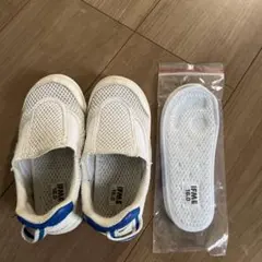 IFME キッズシューズ 上履き16.0cm ホワイト/ブルー
