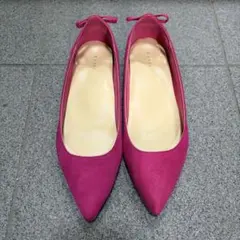 RANDA ポインテッドトゥ フラットパンプス ピンク 23.5cmのサムネイル
