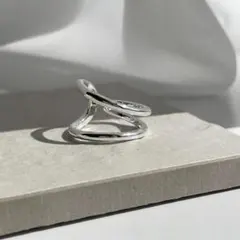 シルバーリング　デザイン　ラインリング　シンプル　サイズフリー　ダブルライン