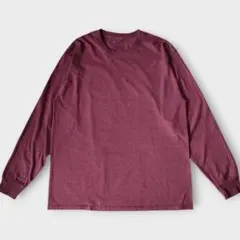 FRUIT OF THE LOOM 霜降り バーガンディ 長袖 Tシャツ Lのサムネイル