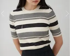 AZUL BY MOUSSY 未使用美品　ハーフスリーブクルーネックニット