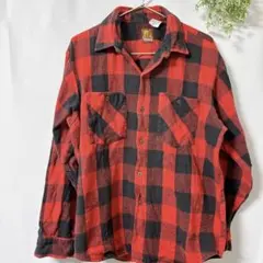 KODIAKバッファローチェック ネルシャツ 赤黒 厚手 アメカジ 古着メンズ