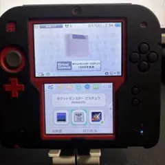 ニンテンドー2DS レッド 　カバー付属 ソフト付き オメガルビー 銀セット