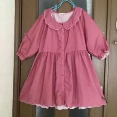 NICE CLAUP ドット柄 ふんわりチュニックワンピース