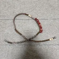 スマホショルダーストラップ ベージュと赤