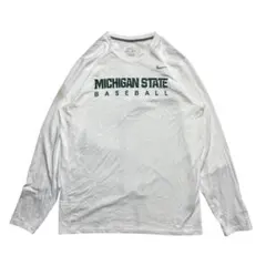 ナイキ Dri-FIT ミシガン州立大 ロンT メンズ XL カレッジロゴ 白