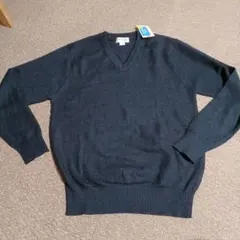 PINE TURTLE ネイビー スクールVネックセーター M