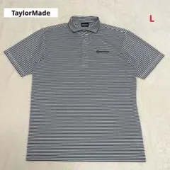【美品】TaylorMade ゴルフウェア ポロシャツ ボーダー 刺繍ロゴのサムネイル