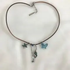 アナスイ　青い蝶と星のチャーム ネックレス　美品❗️