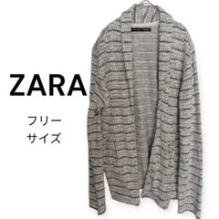 【ZARA MAN/ザラ】丈長め 細見 カーディガン 白 グレー 春 メンズのサムネイル