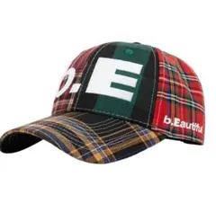 b.Eautifulキャップ b.E Hat Blue Plaid Cap