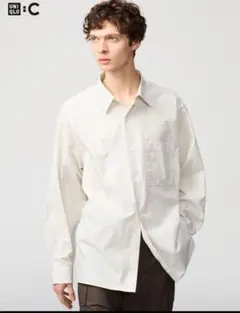 UNIQLO:C ブロードオーバーサイズシャツ ストライプ Mサイズ