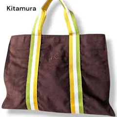 Kitamura　キタムラ　ハンドバッグ　トート　リボン　ブラウン　レザー