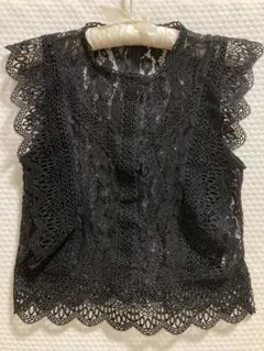 ZARA 黒レース　ノースリーブ　EUR38