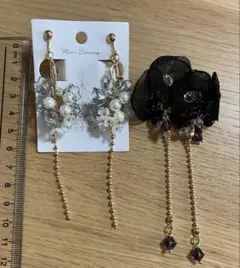 花モチーフ イヤリング コネクターチャーム
