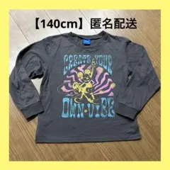 【140cm】Disney ミッキー 長袖カットソー グレー ロンT