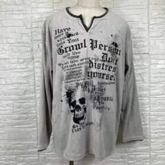 【最終値下】PINO BAZZO ベロア フェイクレイヤード ロンT 4Lスカル