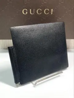 美品　GUCCI グッチ　レザー　マネークリップ付き　カードケース　コインケース