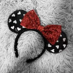 ❣️最終値下げ❣️【美品】ディズニー カチューシャ ミニー スパンコール リボン