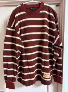 赤　ボーダー　ロンT